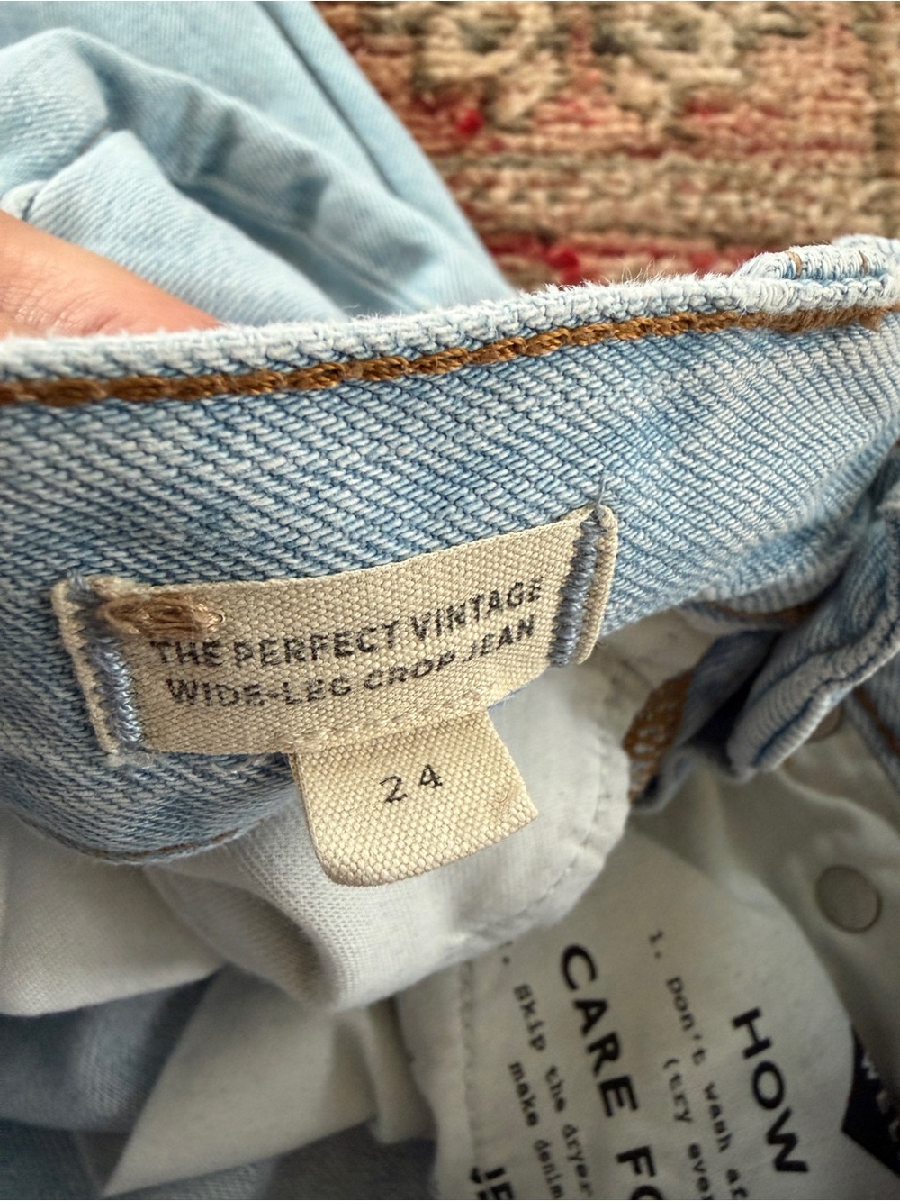 Madewell The Perfect Vintage Wide Leg Crop Jeans | size 24 - Picture 7 of 7